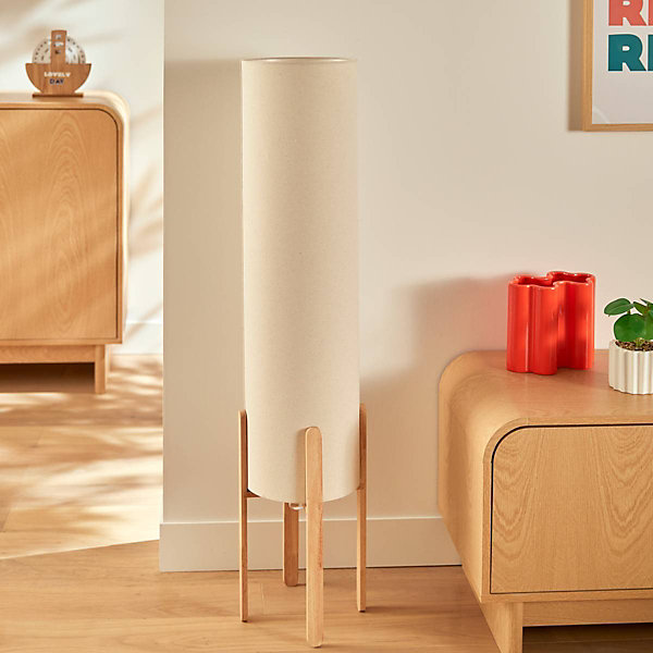 Lampadaire droit secteur Rafa beige H107cm - Atmosphera