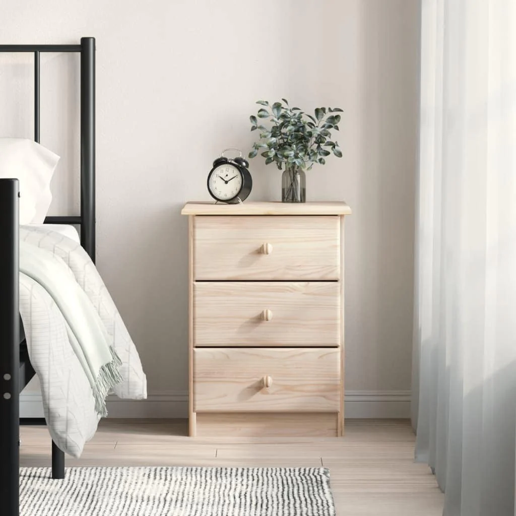 vidaXL Bedside Cabinet Nightstand End Table Living Room Bedroom Solid Wood Pine