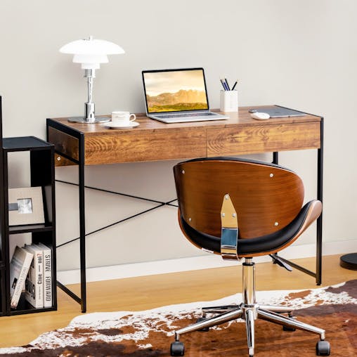 NNECW Computer Desk with with Heavy-duty Steel Frame for Home Office