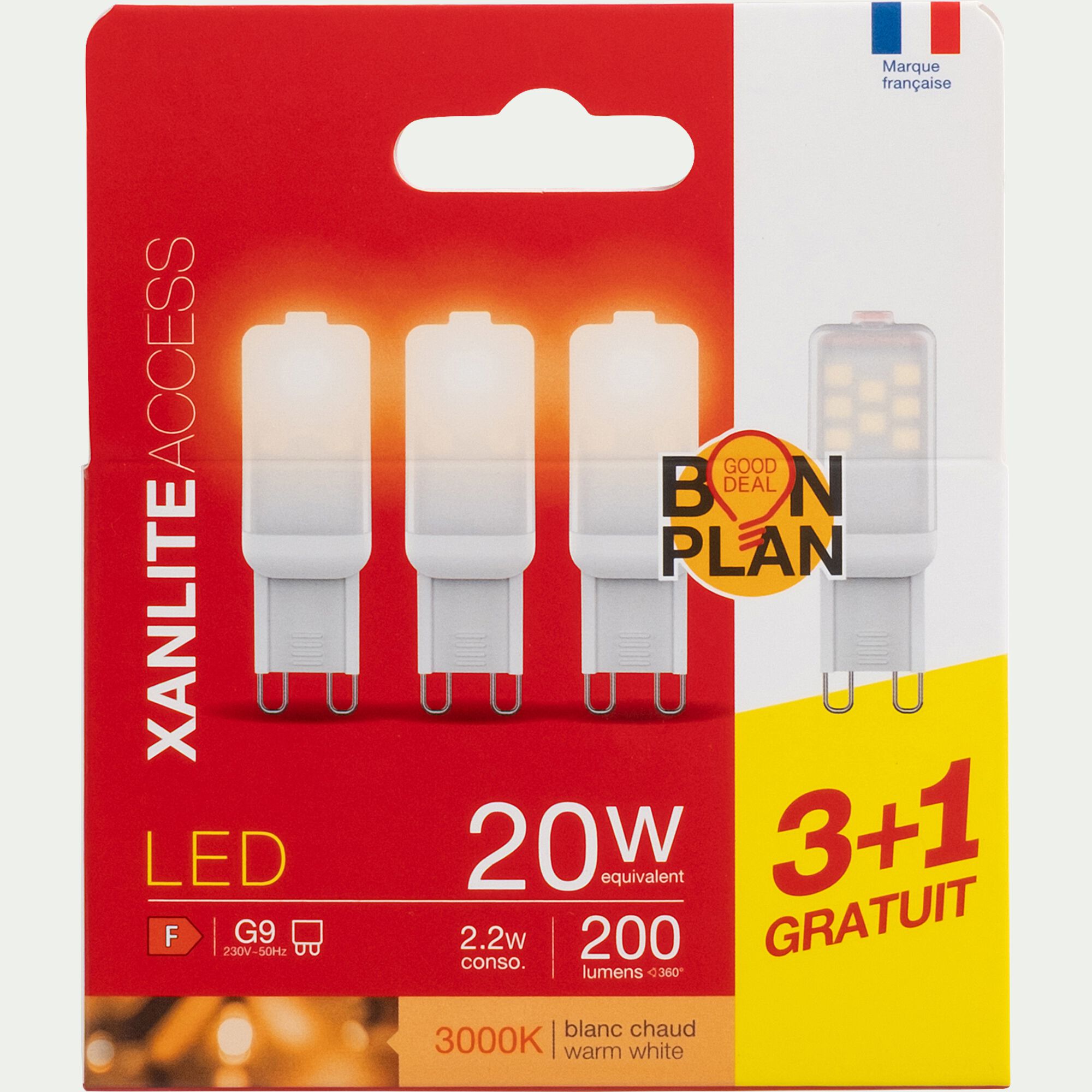 CAPSULE - Lot de 4 ampoules G9 - blanc
