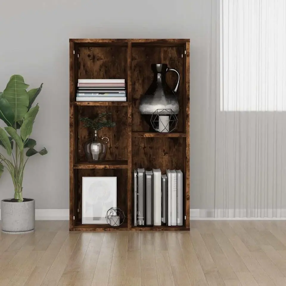 vidaXL - Boekenkast/dressoir met 5 vakken - Gerookt eiken - Hout - 50x25x80 cm