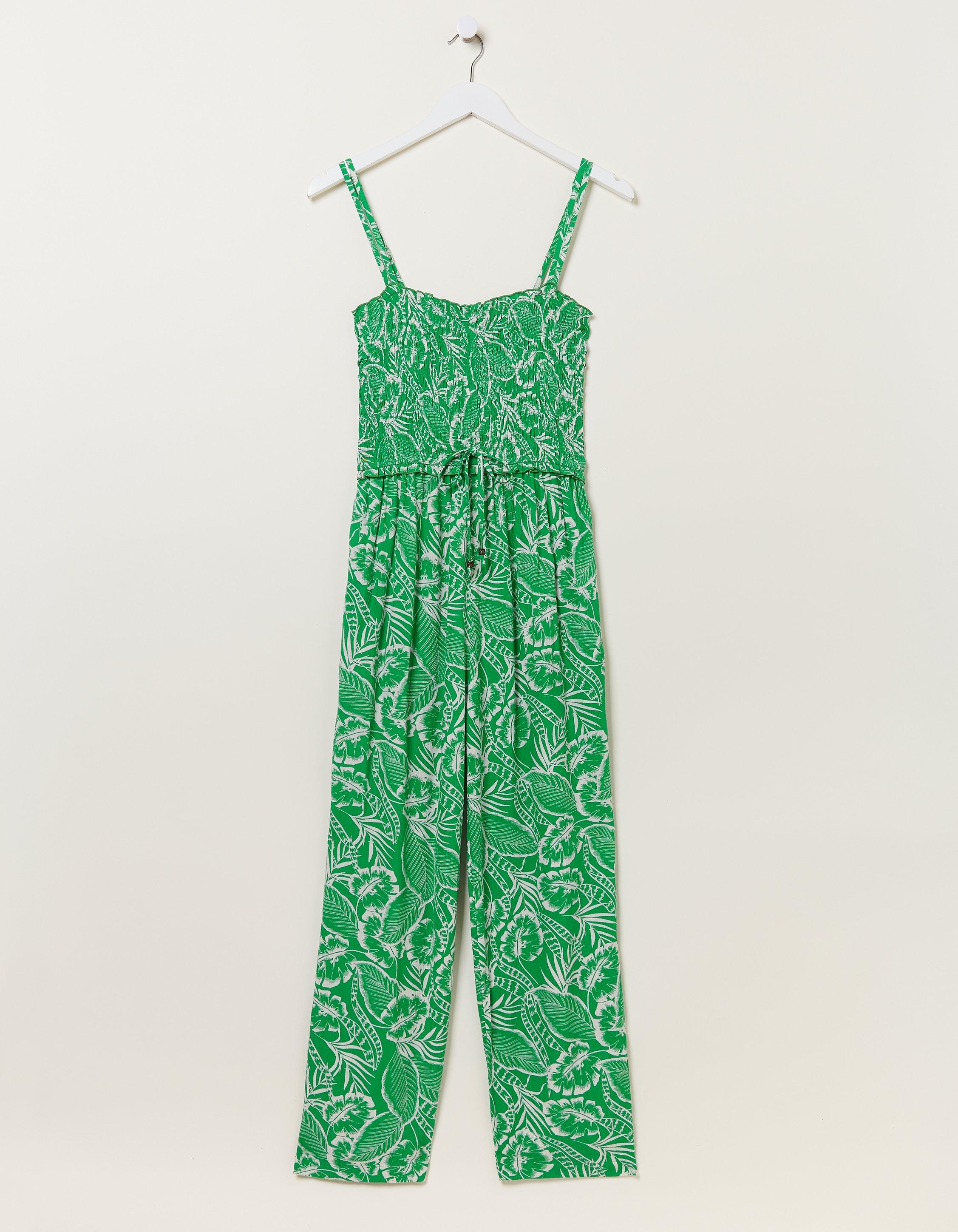 Natalie Tropical Leaf Jumpsuit