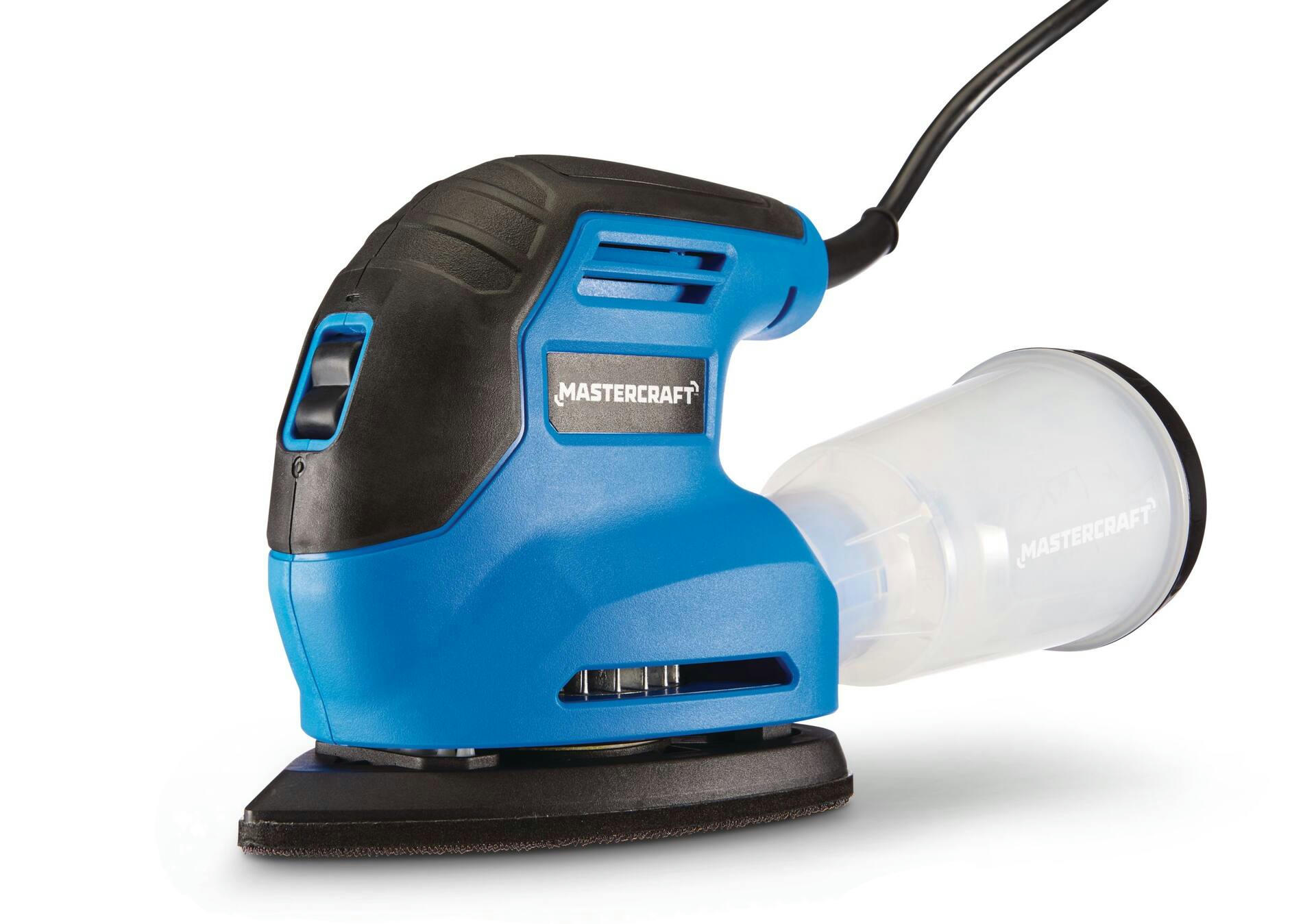 Mastercraft 1.2A Corded Single Speed Detail Sander with Dust Canister & 80-Grit Sheet
