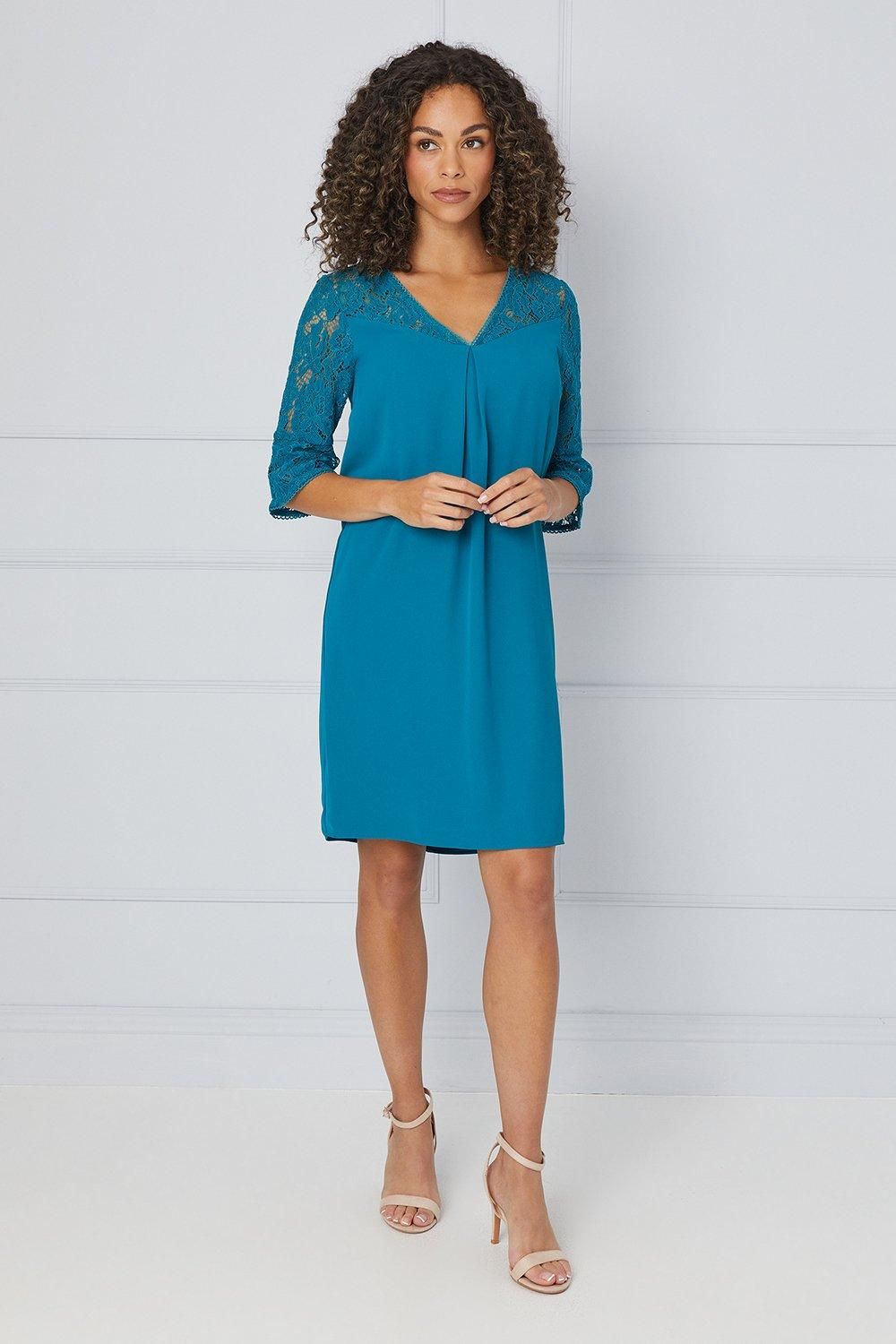 Wallis Lace Ruffle Sleeve Shift Dress