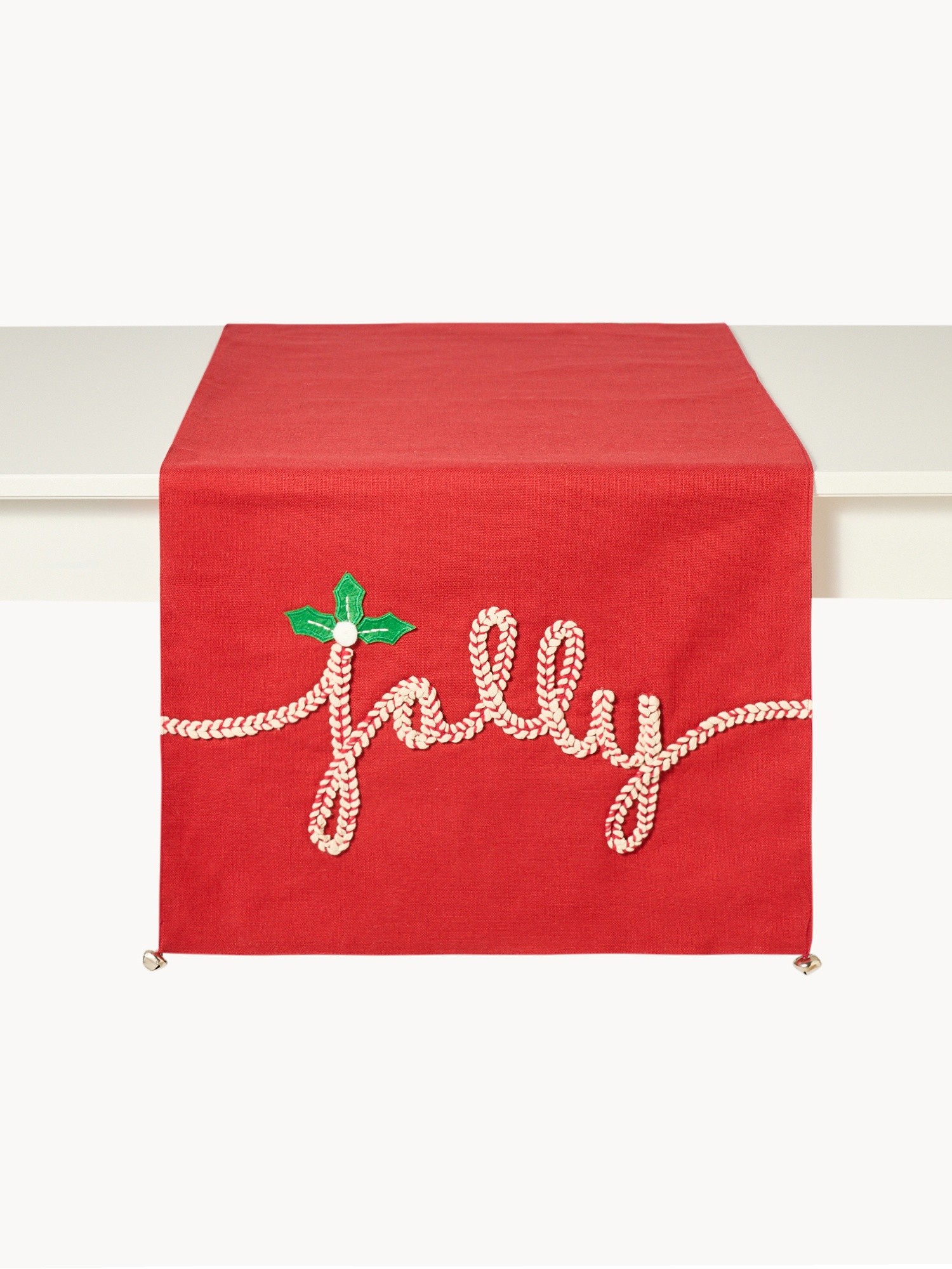 Runner in puro cotone ricamato