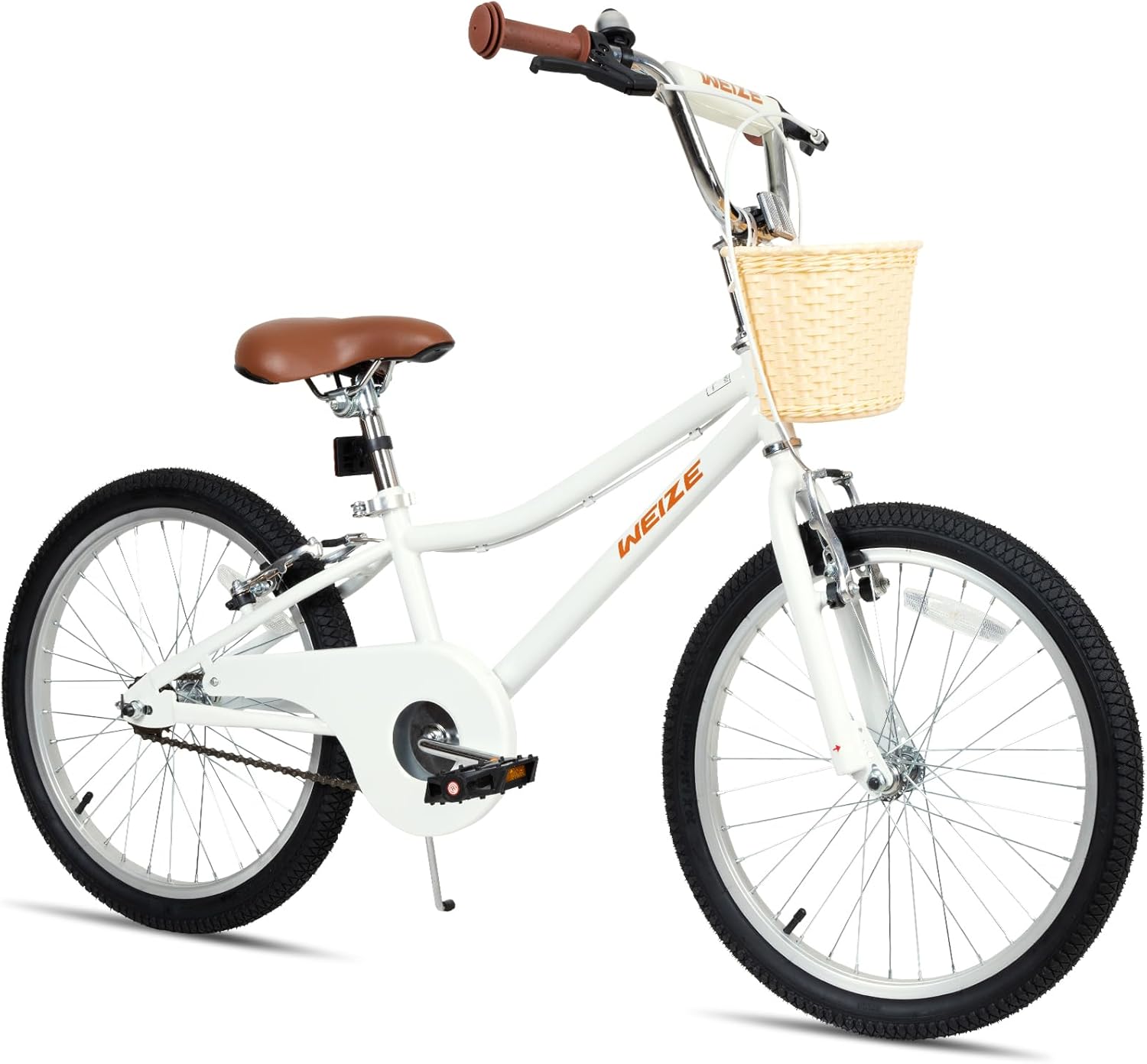 WEIZE Girls Bike for 6-14 Years Old, 20 24 Inch Kids Bike with Basket and Kickstand, Retro Style Childrens Bicycle for Teen Girls, Lightweight Steel Frame, Multiple Colors