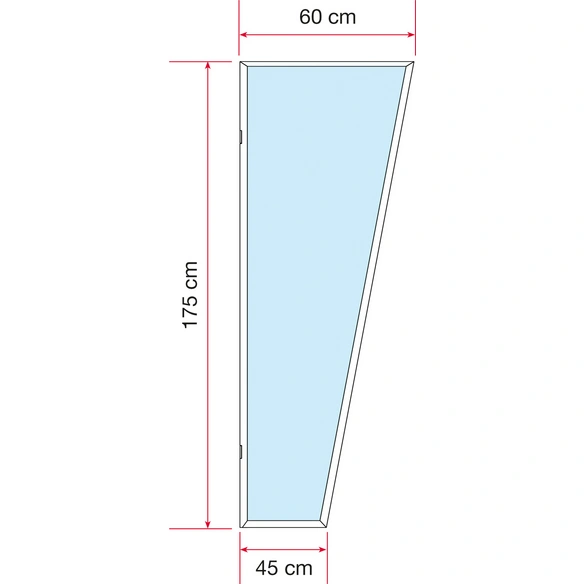 Seitenblende, BxH: 60 x 175 cm, silberfarben