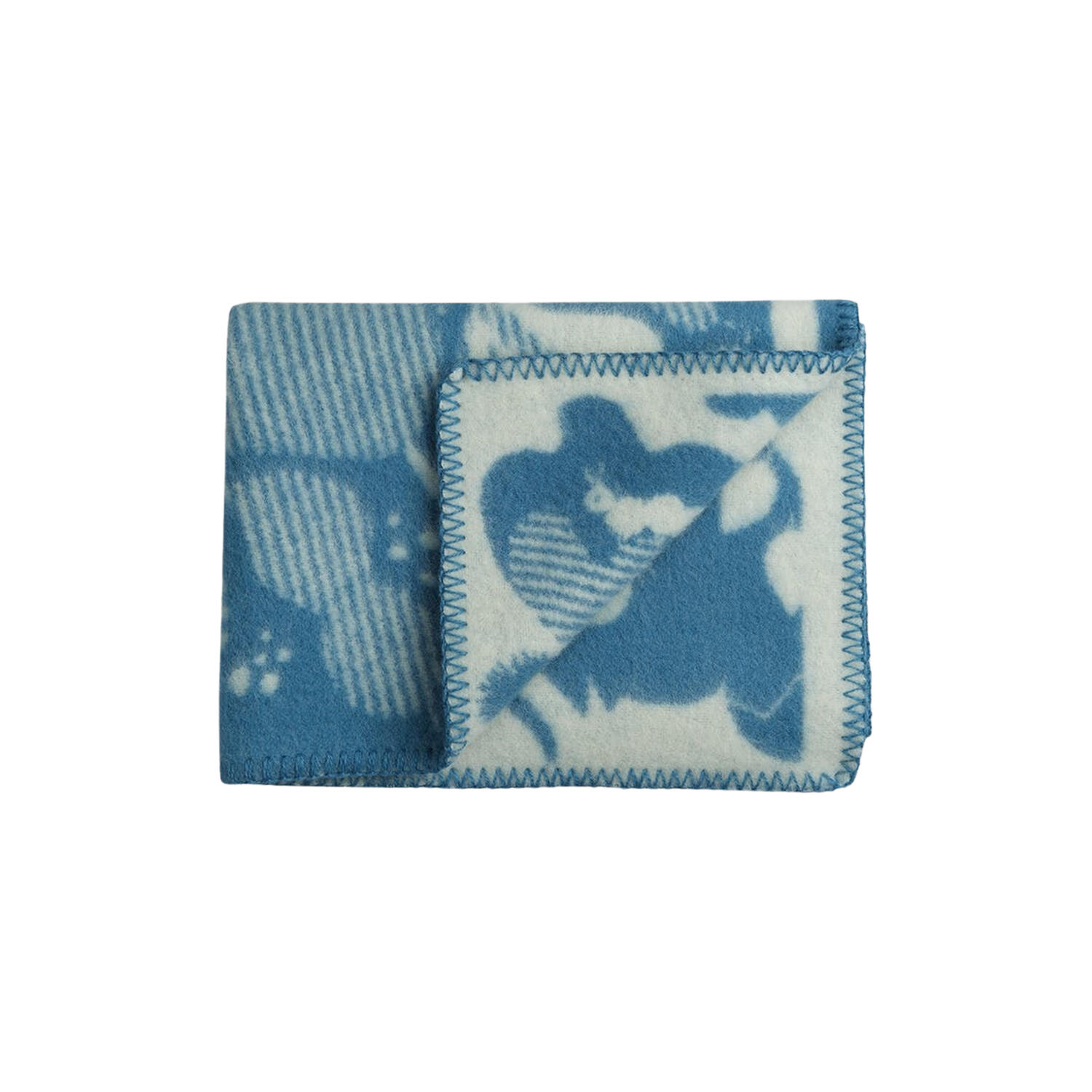 SKOGBUNN Baby Size Throw, blue/natural