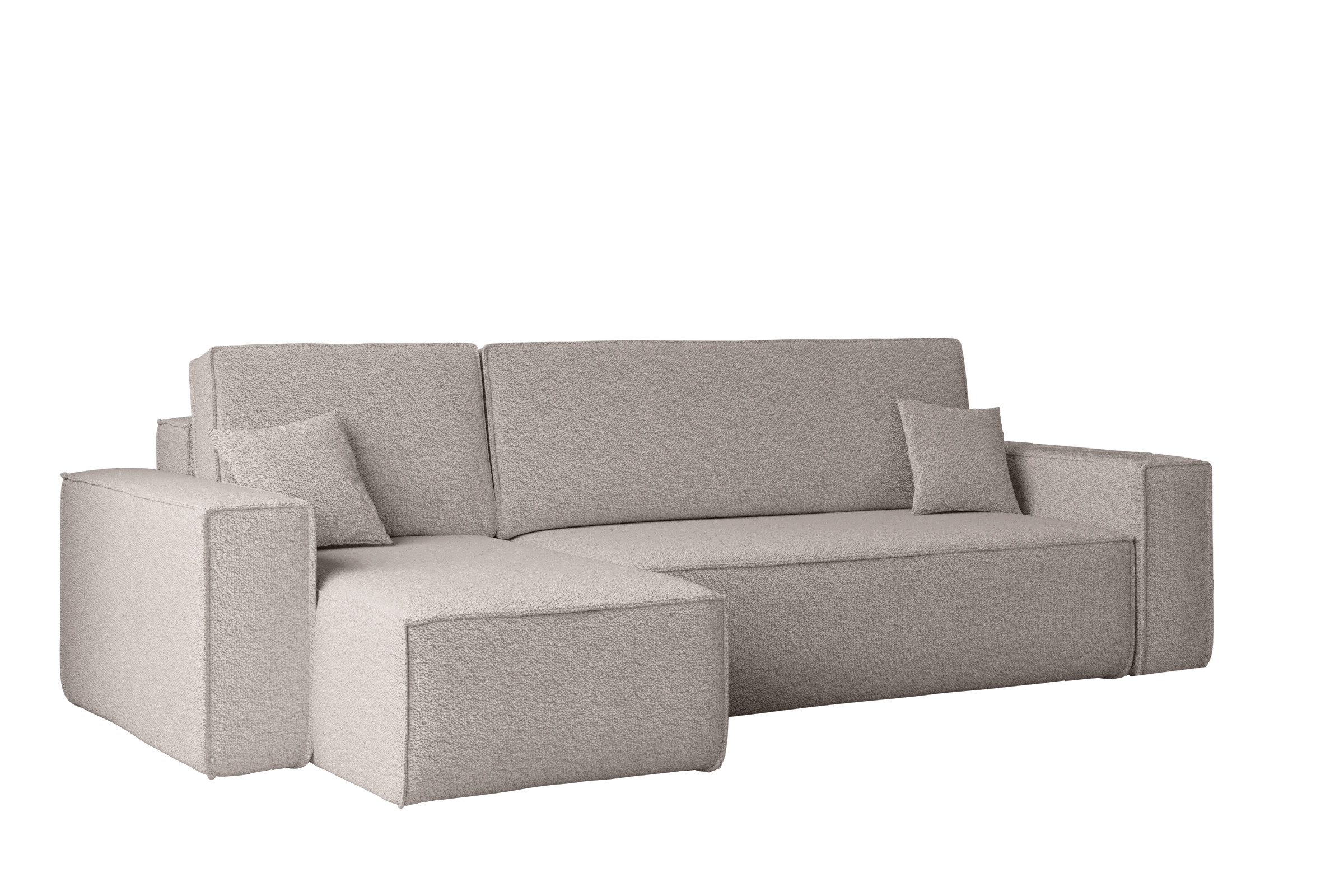 Sofa w kształcie L BEST, tkanina Abriamo, Ciemnobeżowy Lewostronny