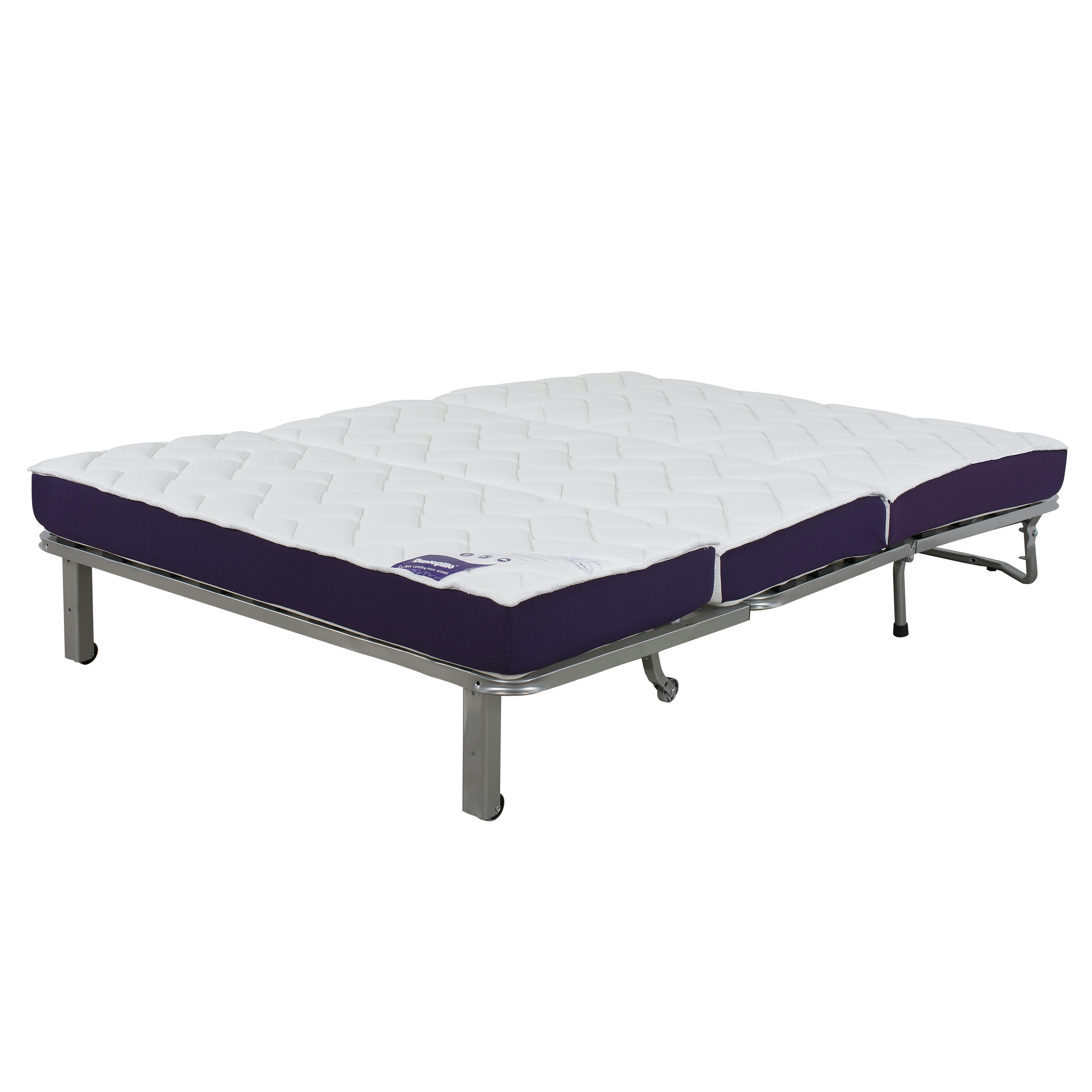 LOS ANGELES - Banquette BZ LOS ANGELES 160x200, matelas Dunlopillo, angel gris