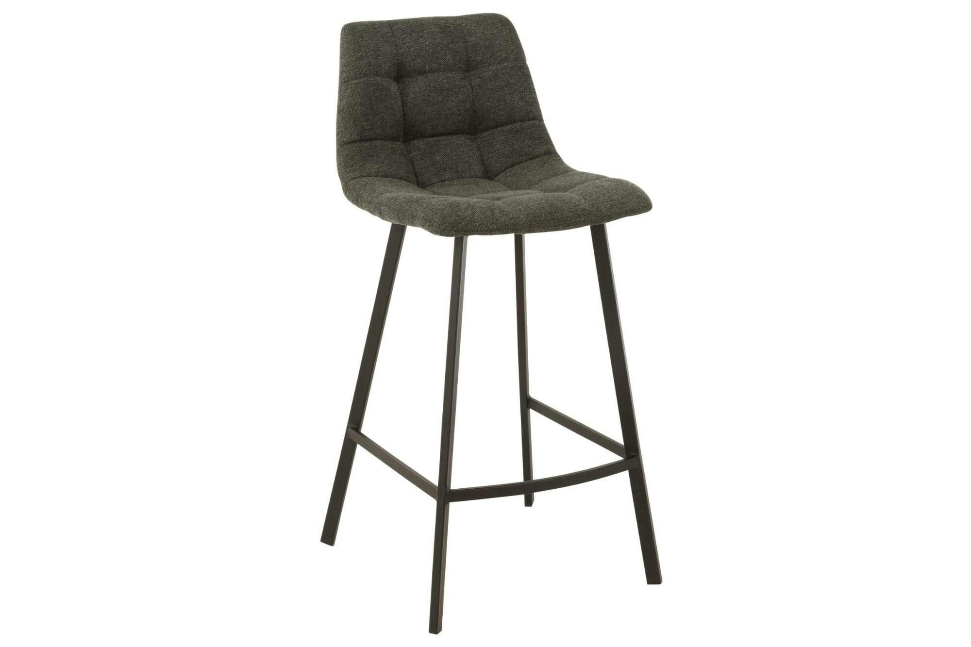 OLIVIA - Lot de 2 chaise de bar en tissu et en métal noir ( lot de 2)