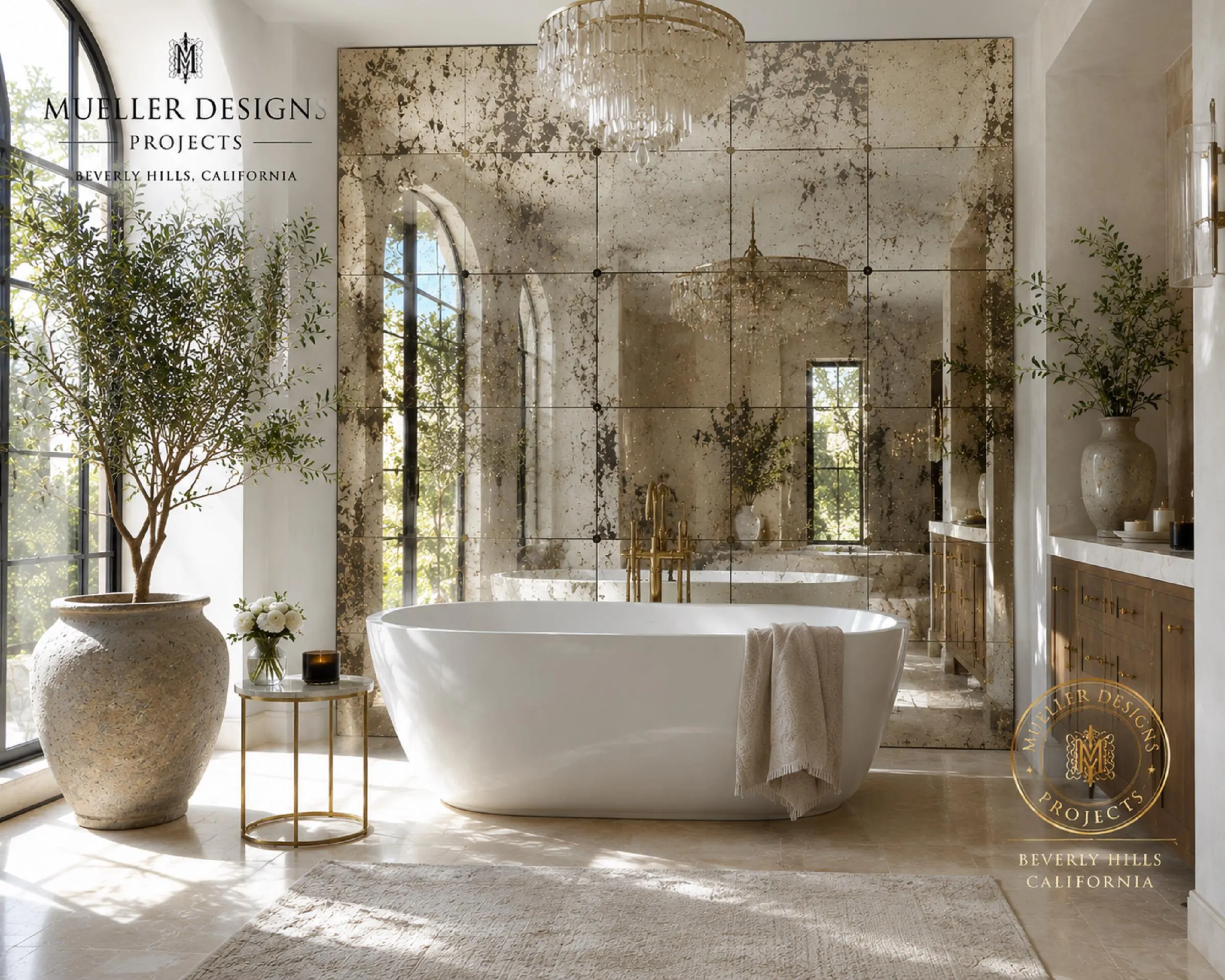 Antique Mirror Tiles | Handmade Distressed Mirror Glass | Custom Wall Panels | Luxury Bathroom & Backsplash | Wall Decor | Custom Sizes