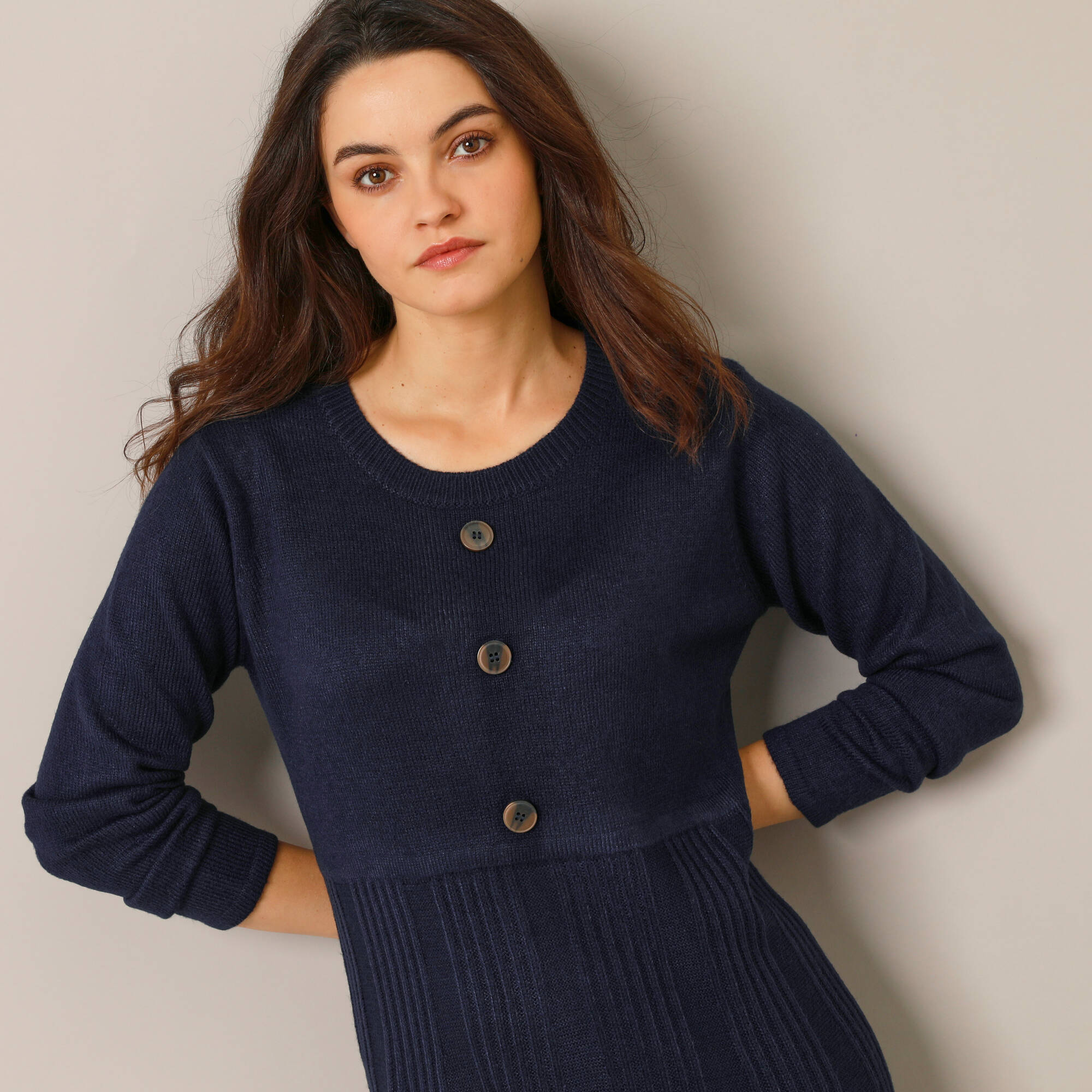 Robe pull boutonnée