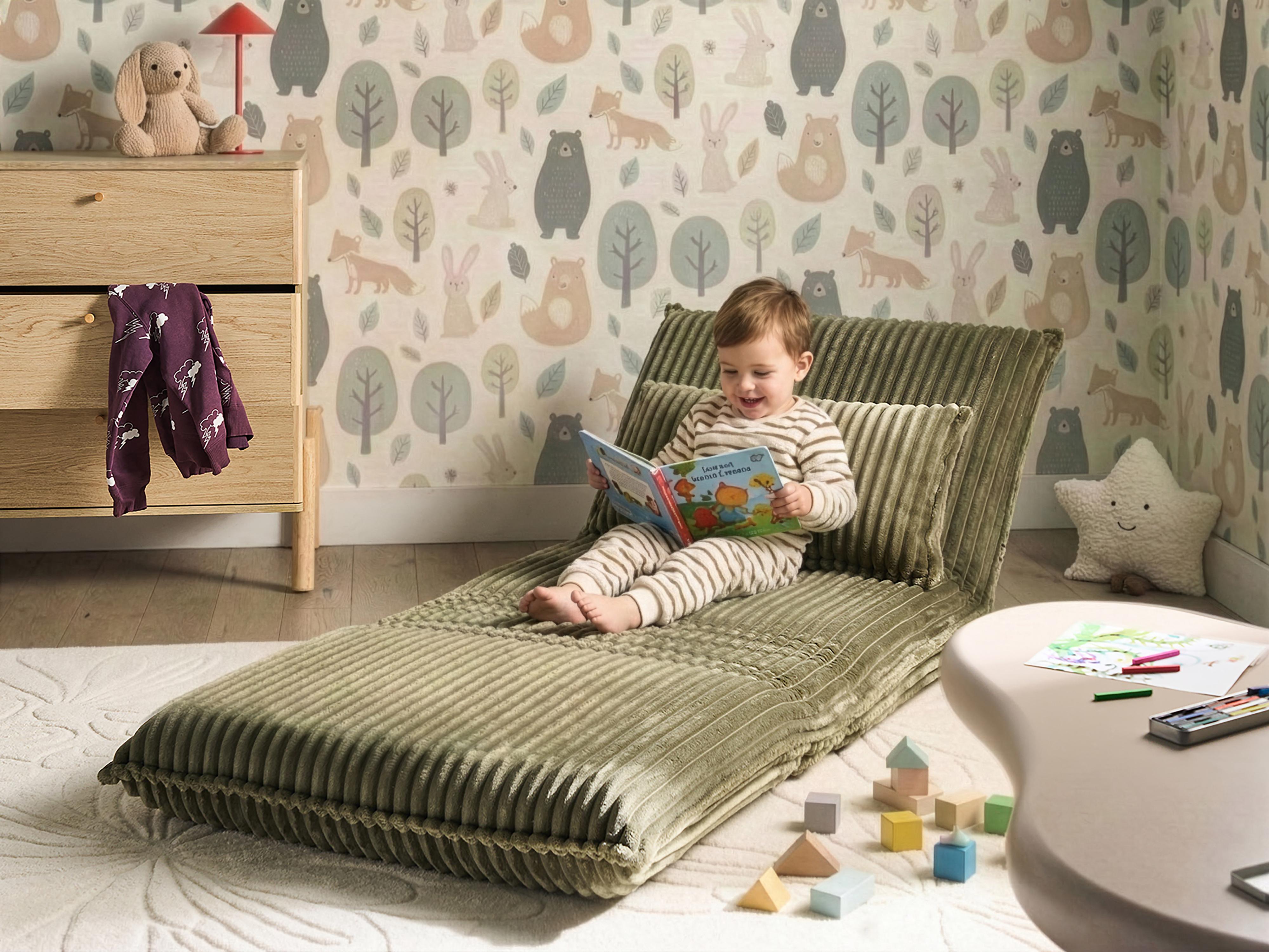 Single Sofa Bed LYSEKIL Corduroy Green
