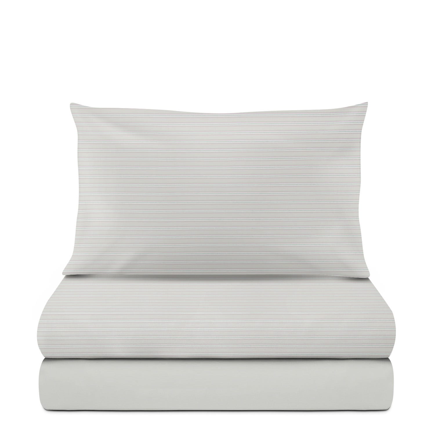 Completo letto 1 piazza e mezza cotone righe grigio