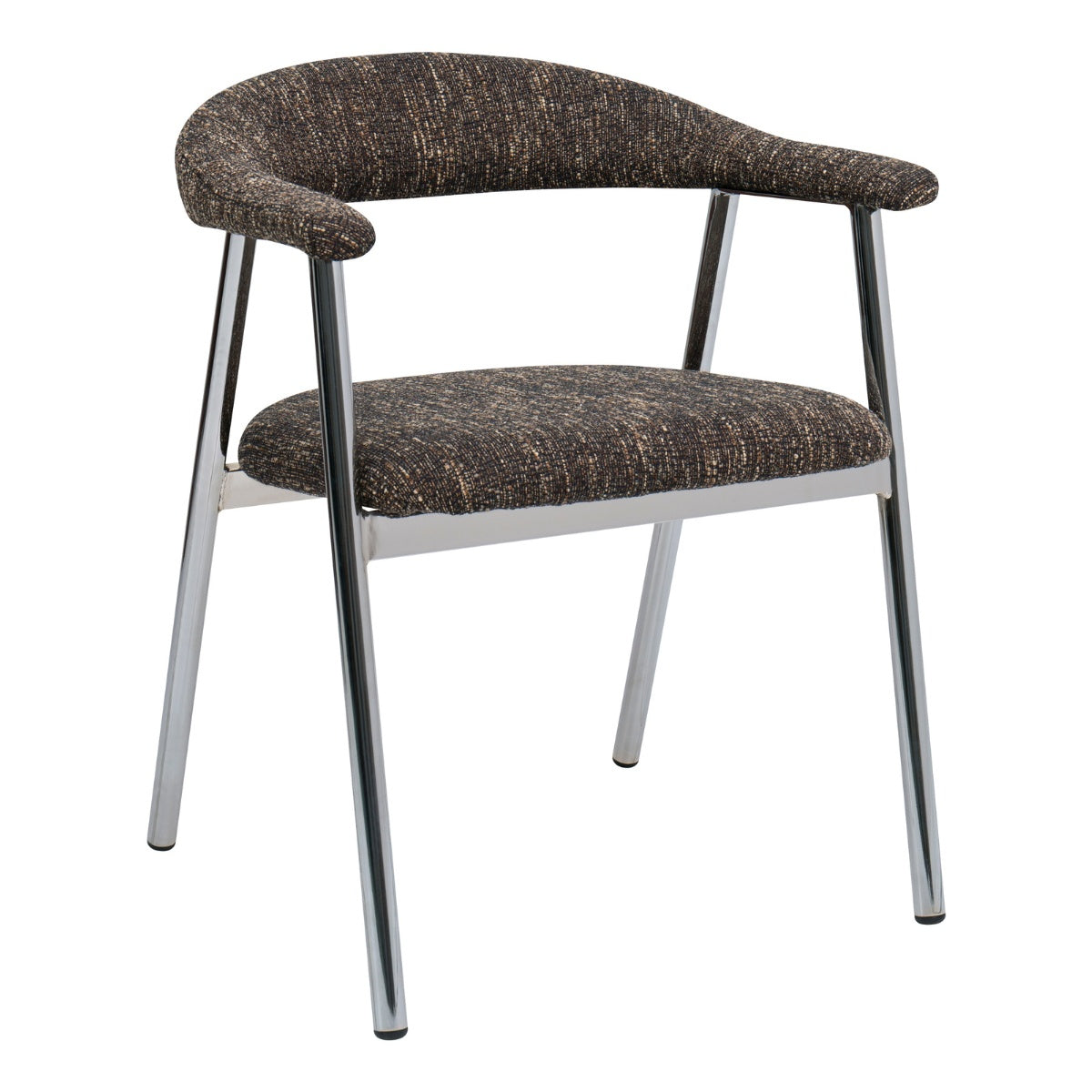 DÉJA Living Eetkamerstoel Sorø - Donkerbruin/Chrome - Set van 2