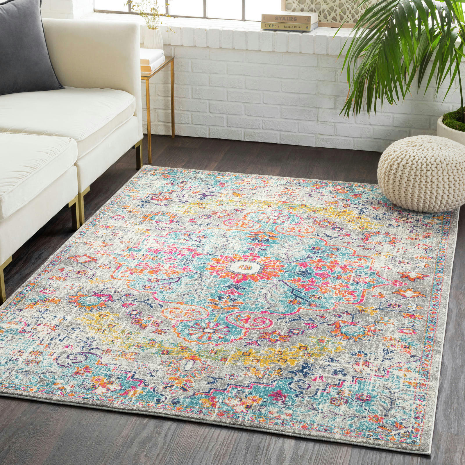 LOU - Tapis Vintage Oriental Multicolore/Gris 120x170