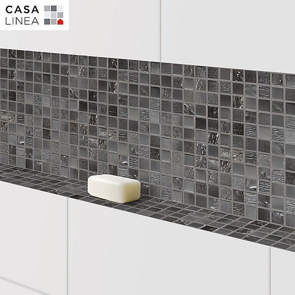 MOSAIQUE GLOSSY NOIR 1 PLAQUE 30,5 x 30,5 CM CASA LINEA