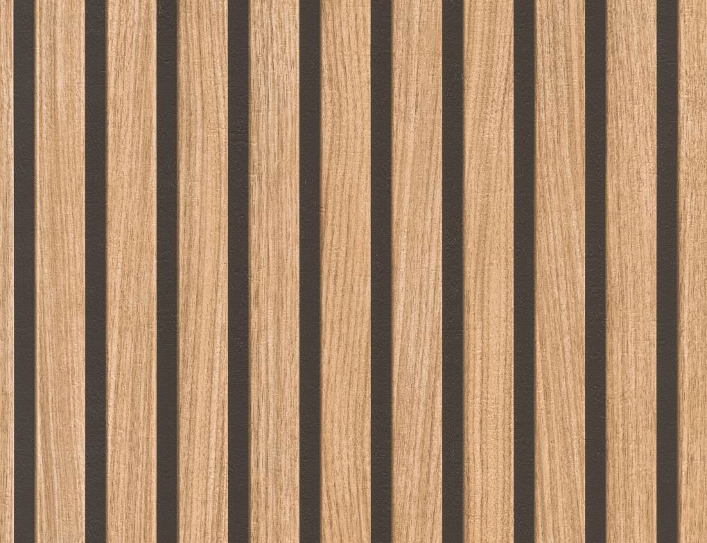 Papiertapete Holz Beige