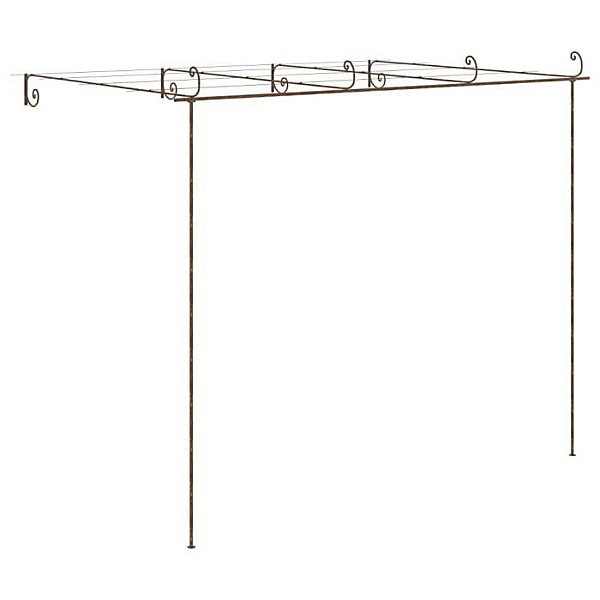 Arche de rosiers - vidaXL - Marron antique - Fer forgé - 4x3x2,5 m - Durable et élégant