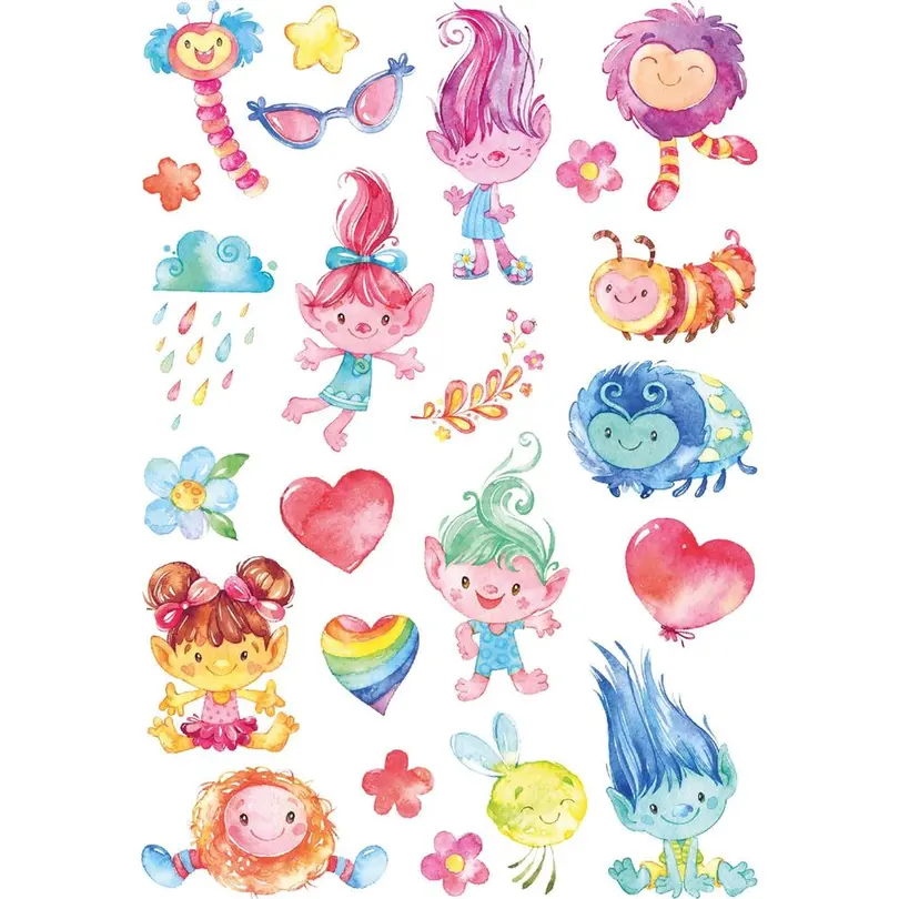 Sticker 6er-Set Feen und Trolle