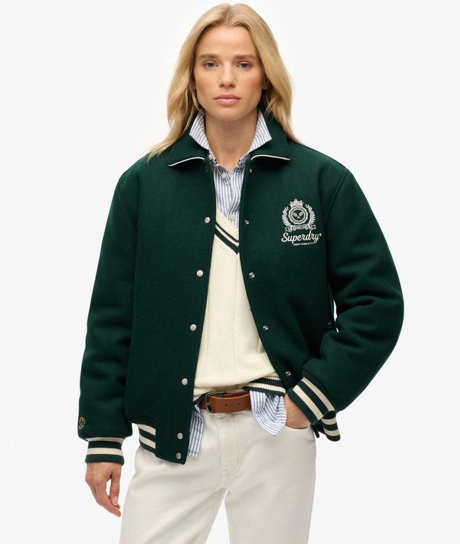 Country Club Wool Blend Bomber Jacket