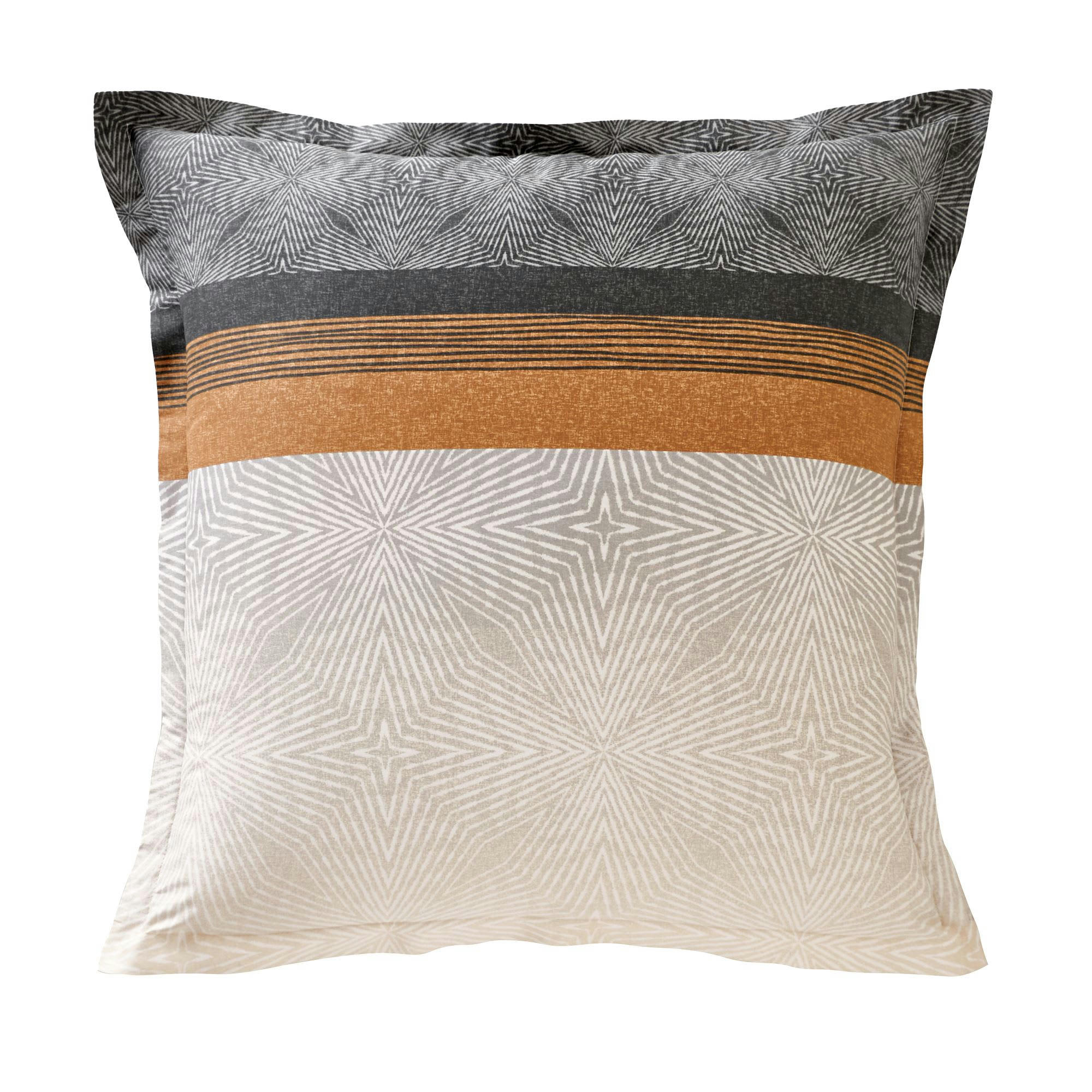 SACHA - Taie volant 63x63 beige sable en coton