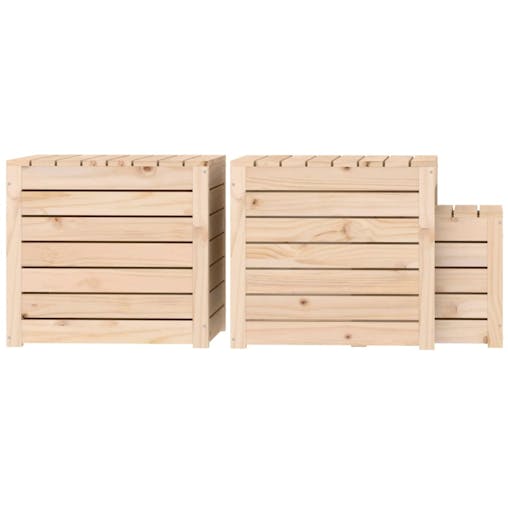 NNEVL 3 Piece Garden Box Set Solid Wood Pine