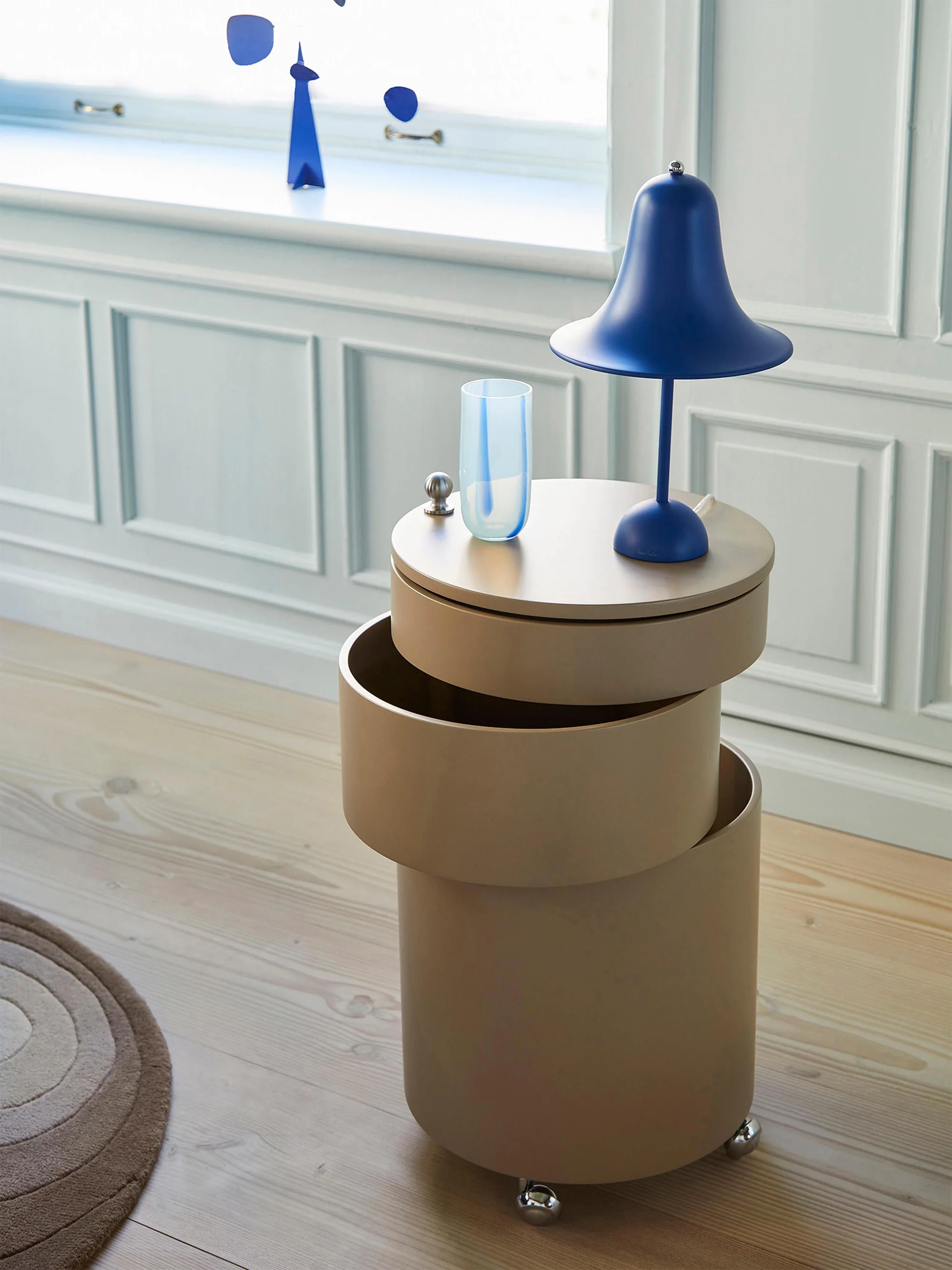 Runder Rollcontainer Barboy, Design Verner Panton