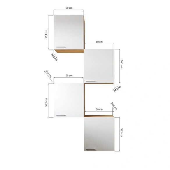Hängeschrank »Merle«, BxHxT: 200 x 224,4 x 224,4 cm, grau