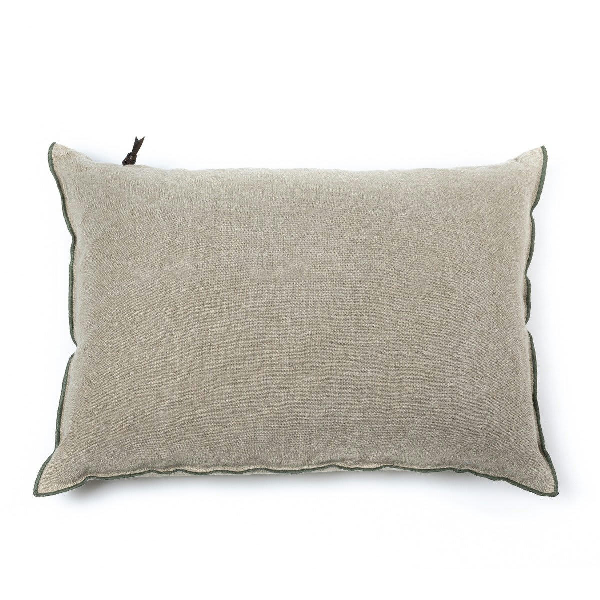 ORIENT EXPRESS - ORIENT EXPRESS Coussin en lin pur lavé Begur Beige Vert 40x60