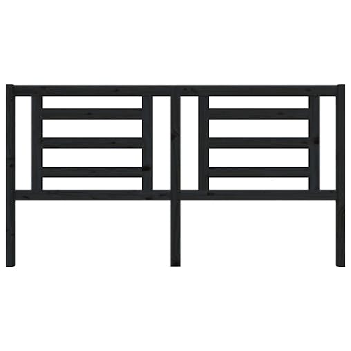 NNEVL Bed Headboard Black 186x4x100 cm Solid Wood Pine