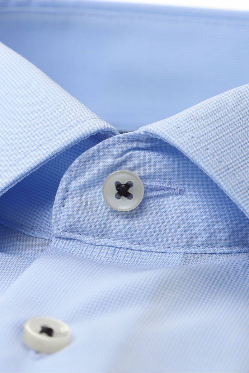ETERNA Modern Fit Tencel Hemd mittelblau, Strukturiert