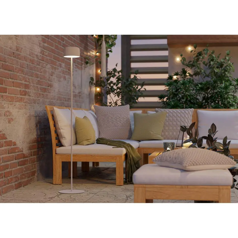 EGLO Roccanova-L Vloerlamp - Solar - 120 cm - Wit - Oplaadbaar