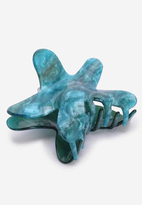 Womens Blue Starfish Claw Hair Clip