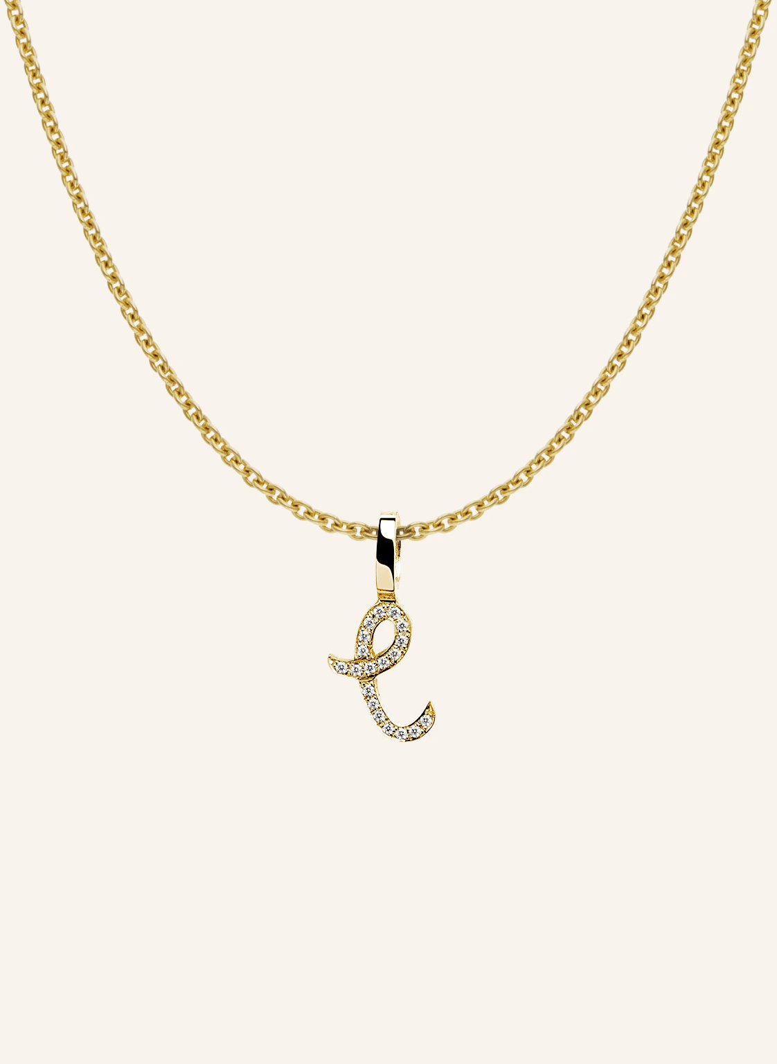CADA Kette TINY DIAMOND LETTER C