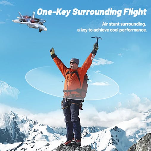 NNEOBA 2.4G RC Fighter Jet with Camera & Missile Launch (Grey)