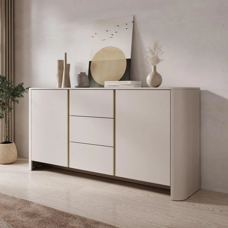 Meubella - Barbados - Dressoir - Beige - 168x39x84 cm