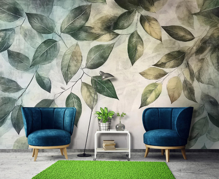 Fototapeta Liście Wiszące Zielony Sypialnia Salon Tapeta Flizelina 250X175
