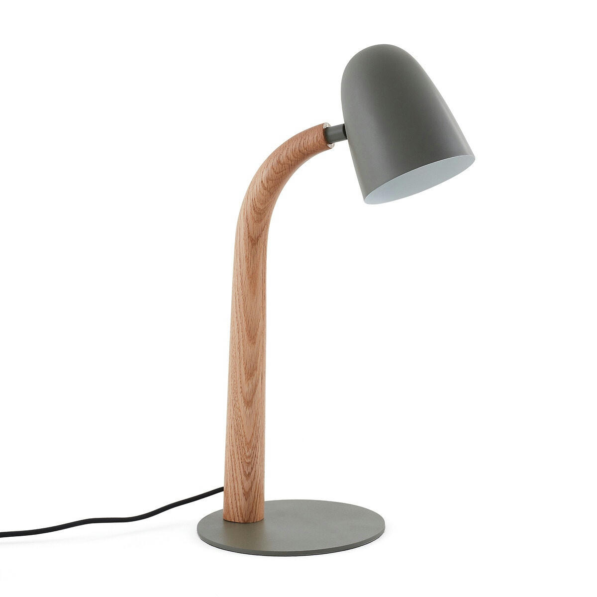 Lampe à poser métal fer, acier et chêne, Léona