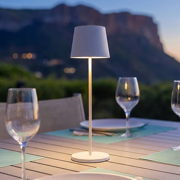 Lampe de table sans fil KELLY Blanc H38cm