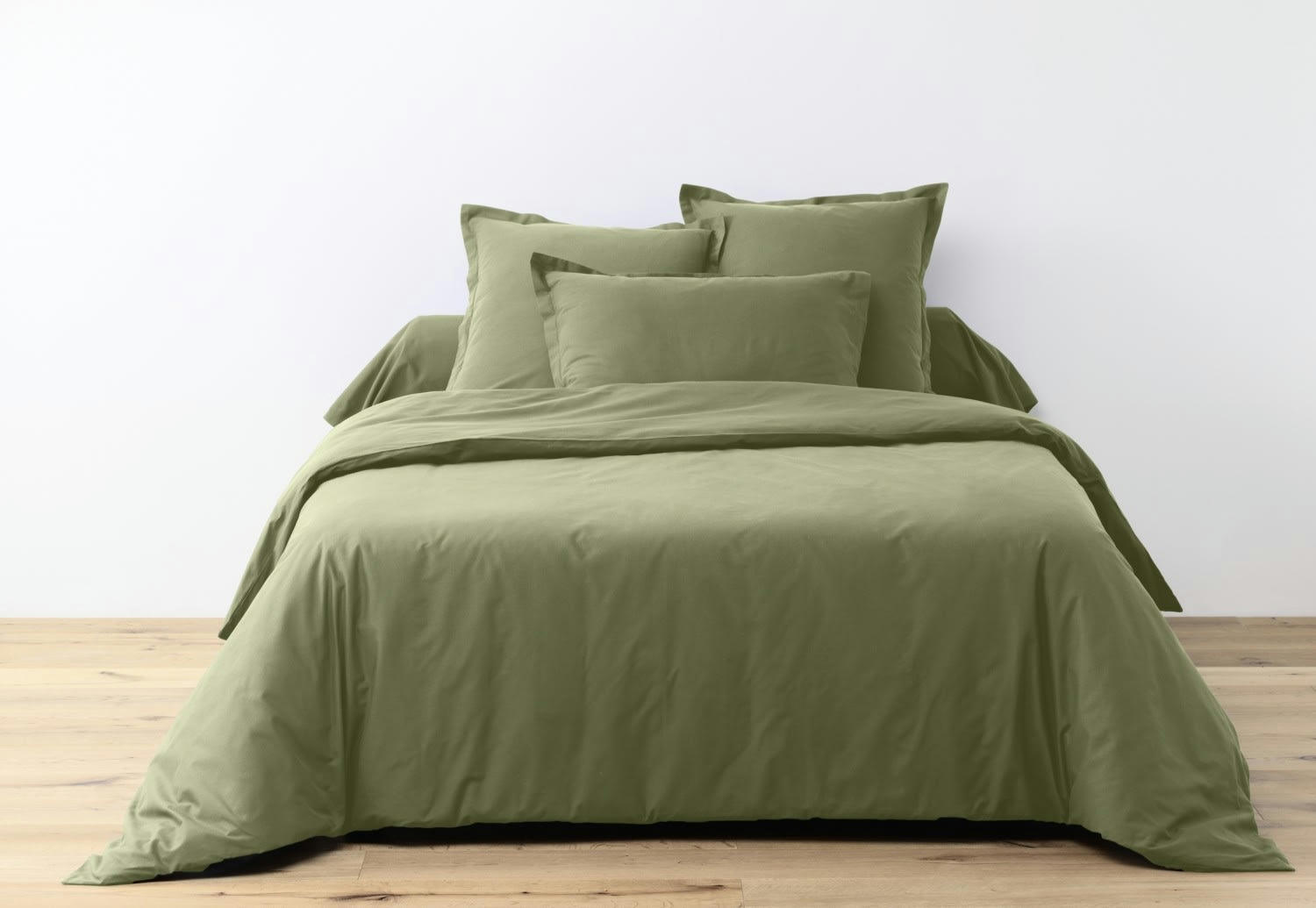 UNI BP - Parure housse de couette coton vert 220x240 cm