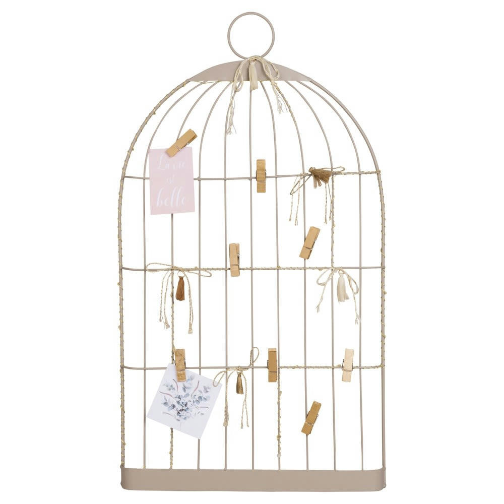 - Pêle-mêle cage lumineux en métal gris 37x65