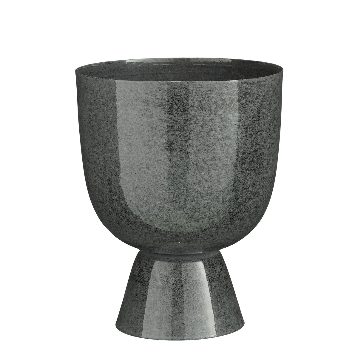Mica Decorations James Bloempot op Standaard - H28 x Ø22 cm - Metaal - Grijs