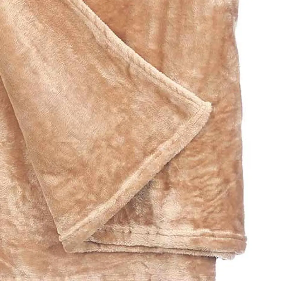 Giftdecor Fleece plaid - beige - XL - polyester - 130 x 160 cm