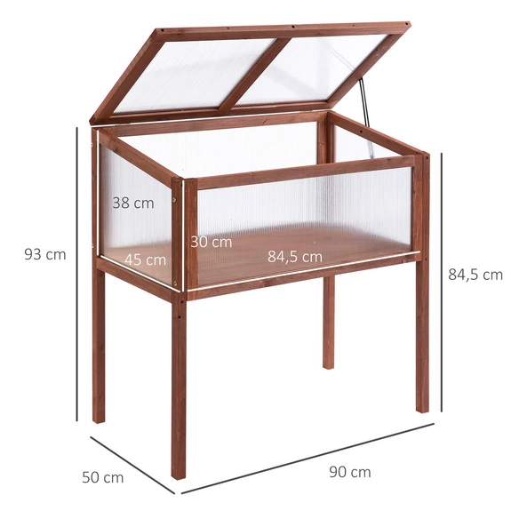 Hochbeet, BxHxL: 50 x 93 x 90 cm, tannenHolz/polycarbonat_pc