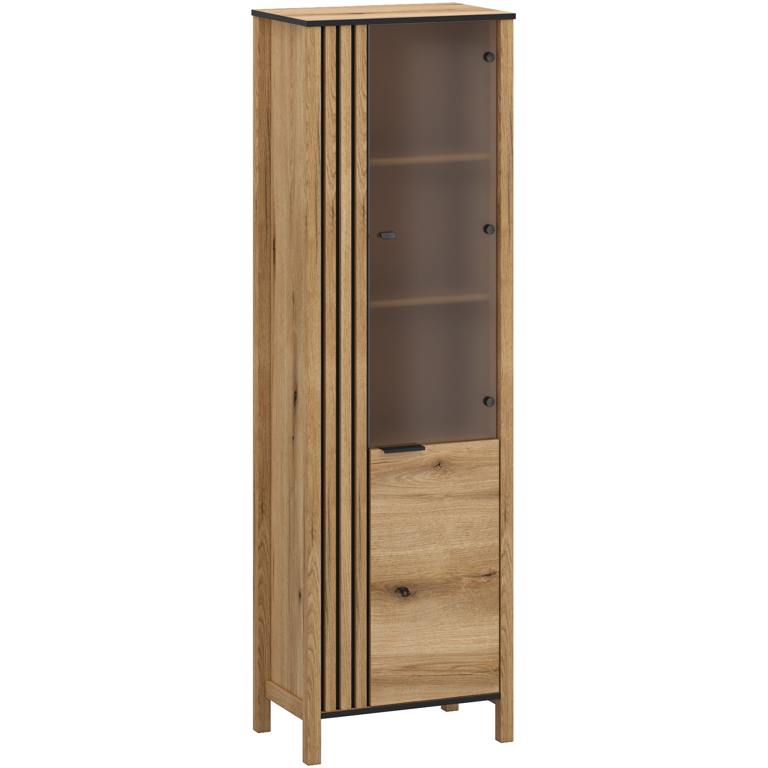Witryna Szklana do Salonu VERVE 62 cm Dąb Evok Klasyczna