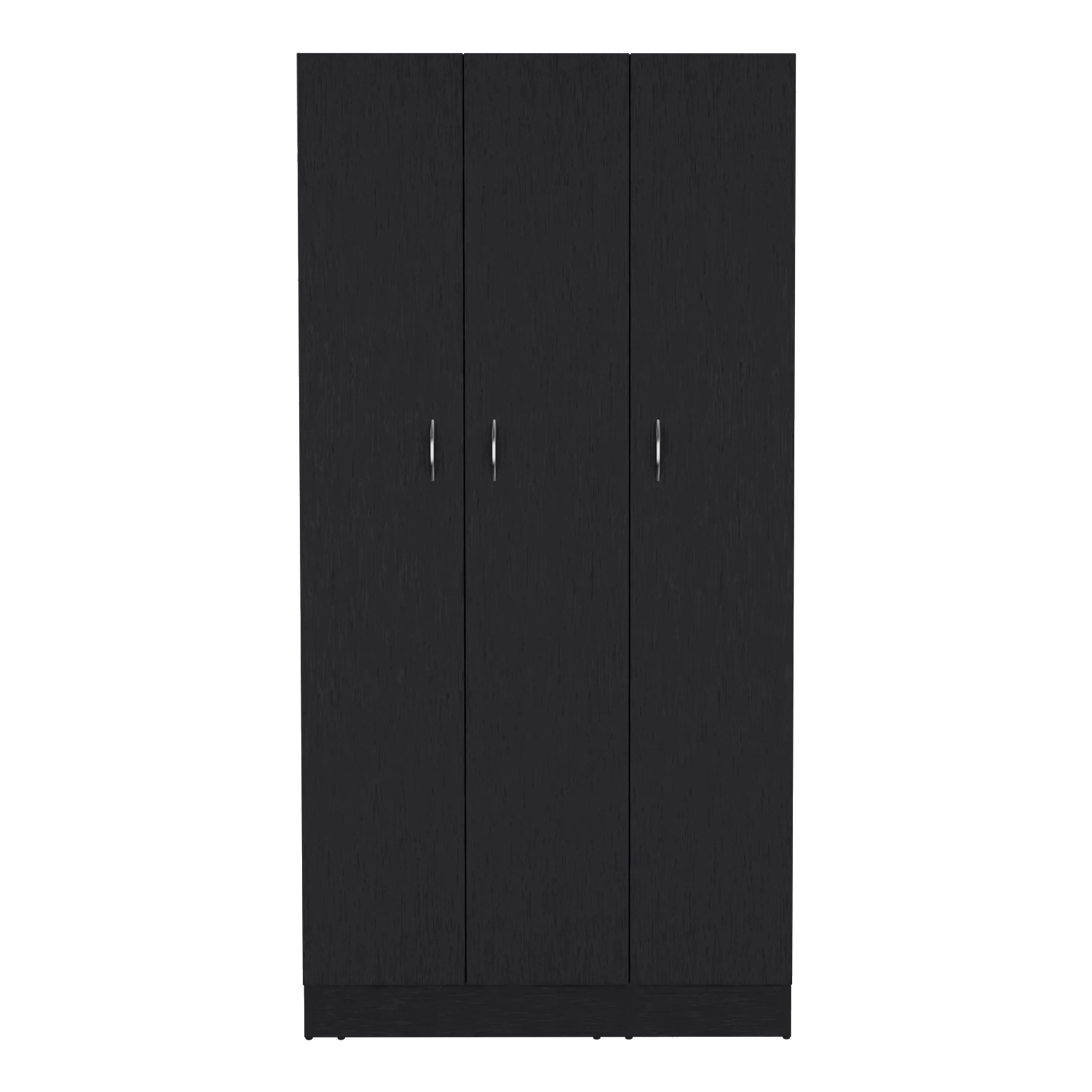 19.69 Modern Three-door Armoire with 2 Drawers and Hanging Rod for Bedroom