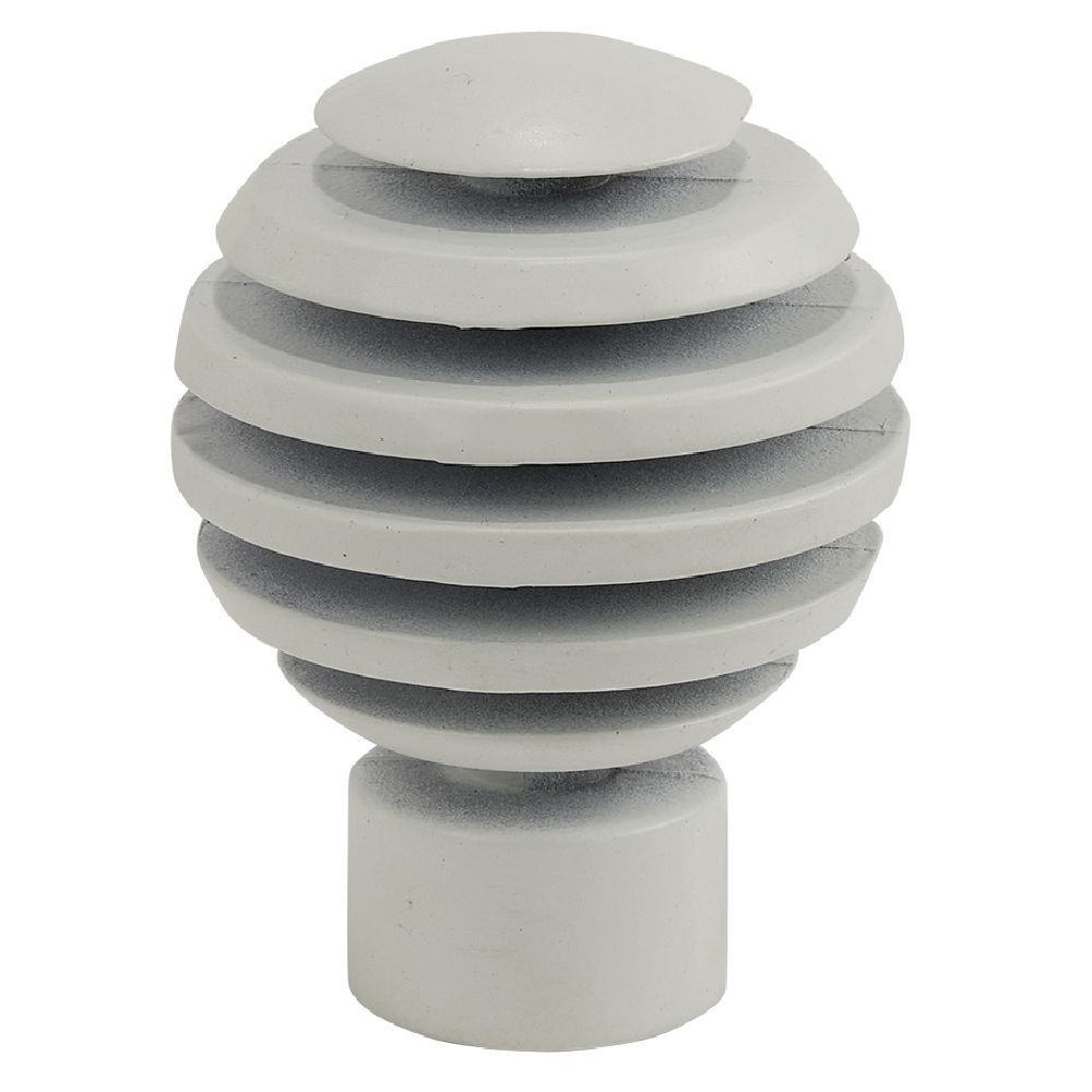 Embout tringle à rideau Ø20mm métal forme cercle blanc mat x2