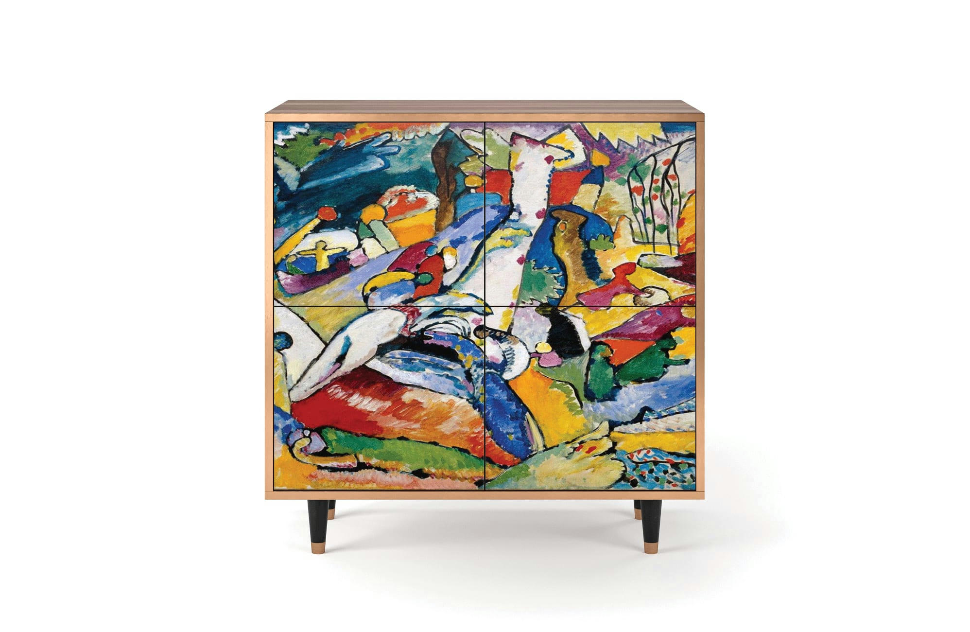 IMPROVISATION 26 BY WASSILY KANDINSKY - Buffet  multicolore 4 portes L 94 cm